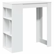 vidaXL Esstisch Bartisch mit Regal Wei&szlig; 102x50x103,5 cm Holzwerkstoff (1-St)