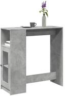 vidaXL Bartisch NA Bartisch Stehtisch Esstisch mit Regal Betongrau 101x40x103,5...