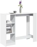 vidaXL Bartisch NA Bartisch mit Regal Wei&szlig; 124x46x103,5 cm Spanplatte
