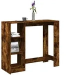 vidaXL Bartisch, Bartisch mit Regal R&auml;uchereiche 124x46x103,5 cm Holzwerkstoff