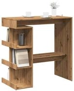 vidaXL Bartisch NA Bartisch mit Regal Artisan-Eiche 100x50x101,5 cm