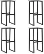 vidaXL Gartenstuhl Barhocker 4 Stk. Schwarz 38x38x80 cm Pulverbeschichteter...