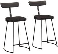 vidaXL Barhocker Barhocker 2 Stk. Schwarz 49x43x88 cm Massivholz (2 St)