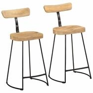 vidaXL Barhocker Barhocker 2 Stk. 49x43x88 cm Massivholz (2 St) braun|schwarz