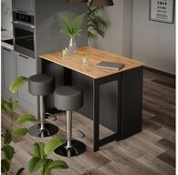 Vicco Bartisch Dominic, Goldkraft Eiche/Anthrazit, 116 x 37 cm mit 2 Barhockern