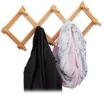 relaxdays Wandgarderobe Holz faltbar, natur
