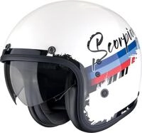 Scorpion Exo Motorradhelm Belfast Evo Adonis Jethelm, integriertes Sonnenvisier