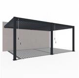 Weide Pergola Deluxe Plus Wand Pavillon Terrassen&uuml;berdachung Aluminium 4 x 6 M,