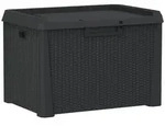 vidaXL Gartenbox Gartentruhe Anthrazit 125 L PP
