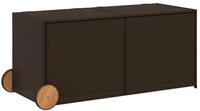 vidaXL Gartenbox, Gartentruhe mit Rollen Braun 283L Poly Rattan