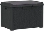 vidaXL Gartenbox, Gartentruhe mit Sitzkissen Anthrazit 125 L PP