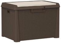 vidaXL Gartenbox Gartentruhe mit Sitzkissen Braun 125 L PP