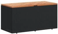 vidaXL Gartenbox Gartentruhe Schwarz 110x50x54 cm Poly Rattan nholz