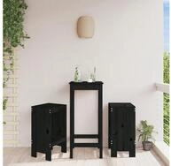 vidaXL Sitzgruppe vidaXL Barhocker 2 Stk. Schwarz 40x36x75 cm Massivholz Kiefer