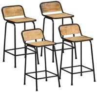 vidaXL Barhocker Barhocker 4 Stk. 46x35,5x80 cm Raues Massivholz (4 St)