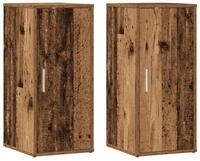 vidaXL Schuhregal Schuhschr&auml;nke 2 Stk. Altholz-Optik 32x35x70 cm Holzwerkstoff,