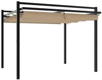 vidaXL Partyzelt Gartenpavillon mit Ausziehbarem Dach Taupe 3x3 m Aluminium
