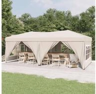 vidaXL Angelzelt, Partyzelt Faltbar mit Seitenw&auml;nden Creme 3x6 m