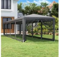 vidaXL Angelzelt, Partyzelt mit 10 Mesh-Seitenw&auml;nden Anthrazit 3x12 m HDPE