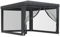 vidaXL Partyzelt, Pavillon mit 4 Mesh-Seitenw&auml;nden Anthrazit 3x4 m HDPE