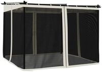 vidaXL Partyzelt Pavillon mit Netzw&auml;nde Creme 3x3 m Stahl