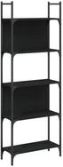 vidaXL B&uuml;cherregal B&uuml;cherregal 5 B&ouml;den Schwarz 60,5x24x166,5 cm...