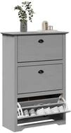 vidaXL Schuhschrank NA Schuhregal BODO Grau 80x35x118 cm