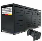 Juskys M&uuml;lltonnenbox Arel, 4er Metall M&uuml;llbox mit Dach, 120 Liter Tonne,...