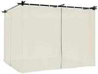 vidaXL Partyzelt Pavillon mit Vorh&auml;ngen Creme 3x3 m Stahl