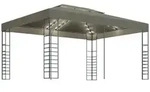 vidaXL Partyzelt Pavillon mit LED-Lichterkette 3x4 m Taupe
