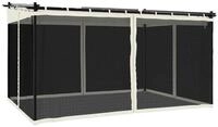 vidaXL Partyzelt Pavillon mit Netzw&auml;nden Creme 4x3 m Stahl