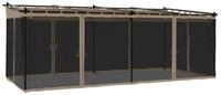 vidaXL Partyzelt Pavillon mit Netzw&auml;nden Taupe 6x3 m Stahl