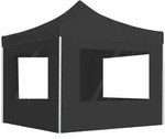 vidaXL Partyzelt Profi-Partyzelt Faltbar mit W&auml;nden Aluminium 2&times;2m Anthrazit