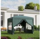 Outsunny Faltpavillon, mit 4 Seitenteilen, (Gartenzelt, Festzelt), f&uuml;r Garten,