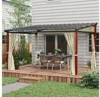Outsunny Pergola ca. 3,5 x 3 m Winddichte Pavillon mit Seitenw&auml;nde, BxTxH: