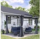 Outsunny Pergola inklusive Befestigungsmaterial, ausziehbares Dach, BxTxH: