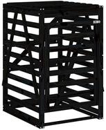 vidaXL M&uuml;lltonnenbox M&uuml;lltonnenbox Schwarz 84x90x128,5 cm Massivholz Kiefer...