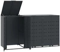 vidaXL M&uuml;lltonnenbox M&uuml;lltonnenbox f&uuml;r 3 Tonnen Anthrazit 207x79x117 cm Stahl