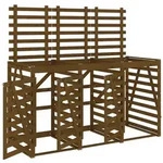 vidaXL M&uuml;lltonnenbox M&uuml;lltonnenbox f&uuml;r 3 Tonnen Honigbraun Massivholz Kiefer...
