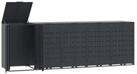 vidaXL M&uuml;lltonnenbox M&uuml;lltonnenbox f&uuml;r 5 Tonnen Anthrazit 345x79x117 cm Stahl