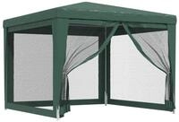 vidaXL Partyzelt, Pavillon mit 4 Mesh-Seitenw&auml;nden Gr&uuml;n 3x3 m HDPE