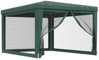 vidaXL Partyzelt, Pavillon mit 4 Mesh-Seitenw&auml;nden Gr&uuml;n 3x4 m HDPE
