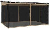 vidaXL Partyzelt Pavillon mit Netzw&auml;nden Taupe 4x3 m Stahl