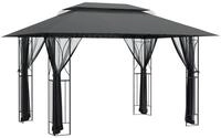 vidaXL Pavillon, Partyzelt mit Seitenw&auml;nden Anthrazit 400x300x270 cm Stahl