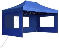 vidaXL Partyzelt, Profi-Pavillon Faltbar mit W&auml;nden Aluminium 4,5x3 m Blau