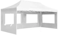 vidaXL Partyzelt, Profi-Pavillon Faltbar mit W&auml;nden Aluminium 6&times;3m Wei&szlig;