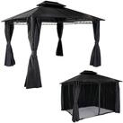 MCW Pergola MCW-M81-3,6x3, BxTxH: 360x300x290 cm, Seitenwand/Moskitonetz