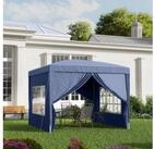 Outsunny Faltpavillon Bierzelt mit 4 Seitenw&auml;nden, Fenster, mit 4 Seitenteilen,