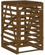 vidaXL M&uuml;lltonnenbox M&uuml;lltonnenbox Honigbraun 84x90x128,5 cm Massivholz Kiefer