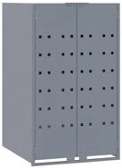 vidaXL M&uuml;lltonnenbox M&uuml;lltonnenbox f&uuml;r 1 Tonne Grau 69x79x117 cm Stahl